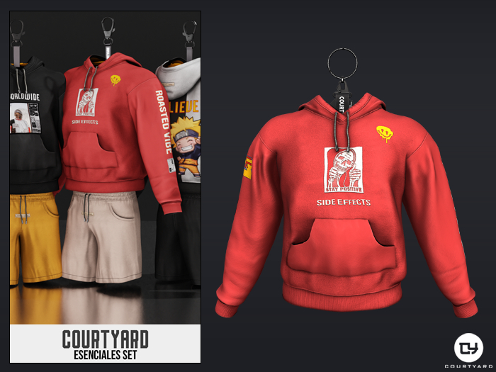 '' COURTYARD '' ESENCIALES HOODIE - SIDE EFFECTS
