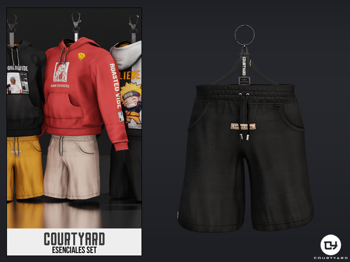 '' COURTYARD '' ESENCIALES SHORTS - E BLACK