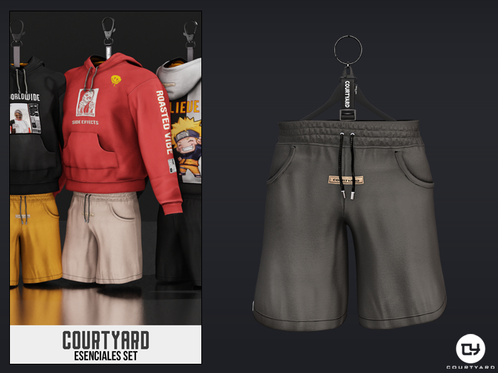 '' COURTYARD '' ESENCIALES SHORTS - WORLDWIDE GRAY