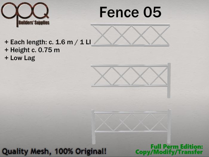 Full Perm Decorative Fence or Railing - OPQ Fence 05