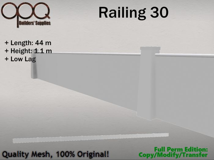 Full Perm Long Railing - OPQ Railing 30