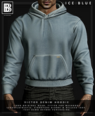 [BB] Victor Denim Hoodie - Ice Blue