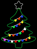 Tams - Wall Art - Neon Decorated Christmas Tree