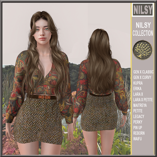 PAISLEY BLOUSE&TWEED SKIRT