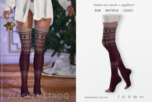 "Cozy" 2K Nordic pattern stockings - 04 mauve/brown | BOM | Legacy | Maitreya