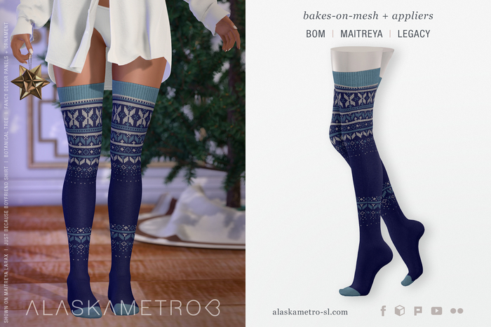 "Cozy" 2K Nordic pattern stockings - 06 blue | BOM | Legacy | Maitreya