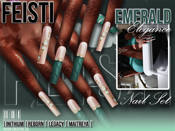 FEISTI : EMERALD ELEGANCE Nail Set 