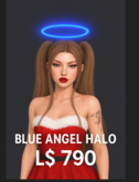 Blue Angel Halo (Copy Only) – Cute Neon Blue Head Halo Accessory for Avatars