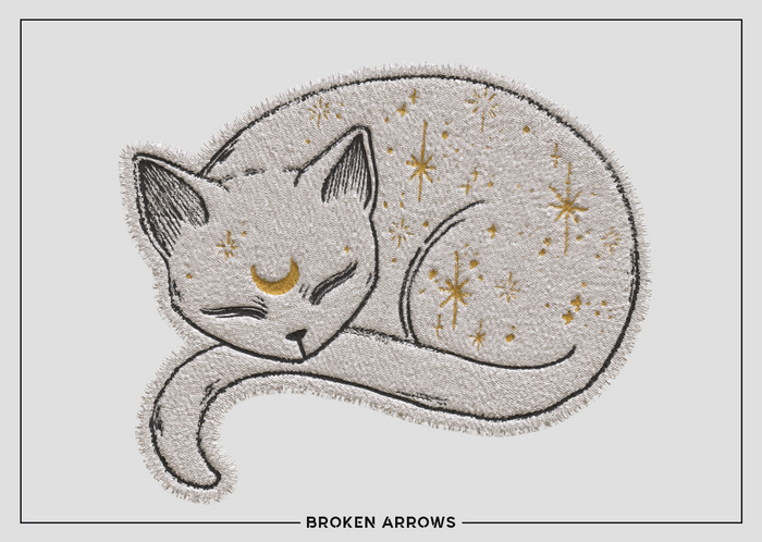 BROKEN ARROWS -  Mystic Cat Rug - White & Yellow 