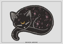 BROKEN ARROWS -  Mystic Cat Rug - Black & Pink 