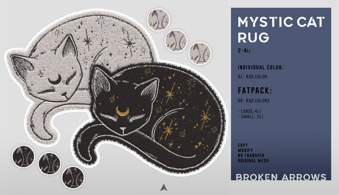 BROKEN ARROWS -  Mystic Cat Rug - FATPACK 