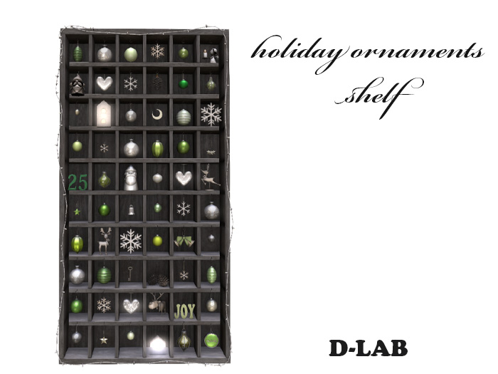 D-LAB holiday ornaments shelf