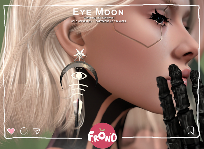 +frond studio+ . eye moon earrings (silver)