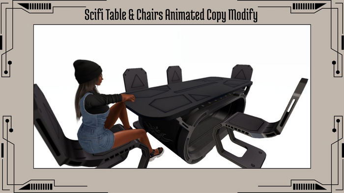 Scifi Table & Chairs Animated Copy Modify
