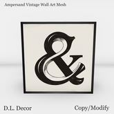 ! D.L. Decor Ampersand Vintage Wall Art Mesh Half Off Promo