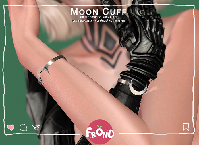 +frond studio+ . moon cuff (black)