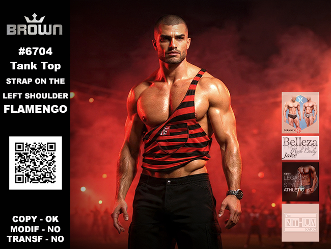 6704 TANK TOP STRAP ON THE LEFT SHOULDER - FLAMENGO