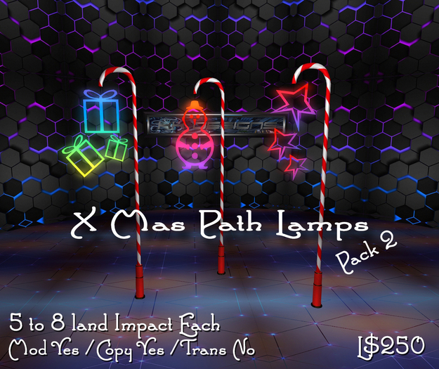 X Mas Path Lamps Pack 2 