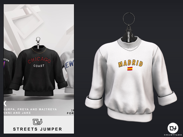 '' COURTYARD '' STREETS JUMPER - MADRID WHITE