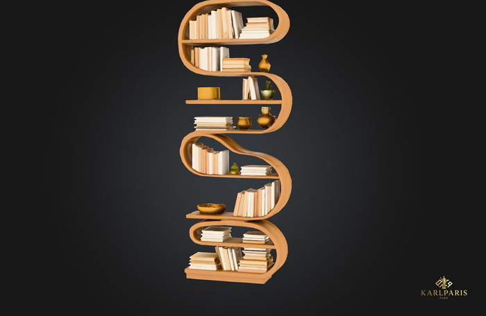 Curved Elegance Bookshelf Furniture – Stylish Home Decor
