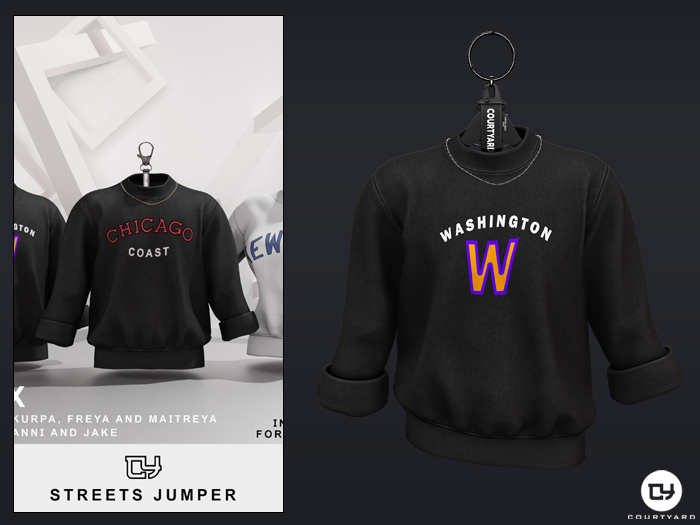 '' COURTYARD '' STREETS JUMPER - WASHINGTON BLACK