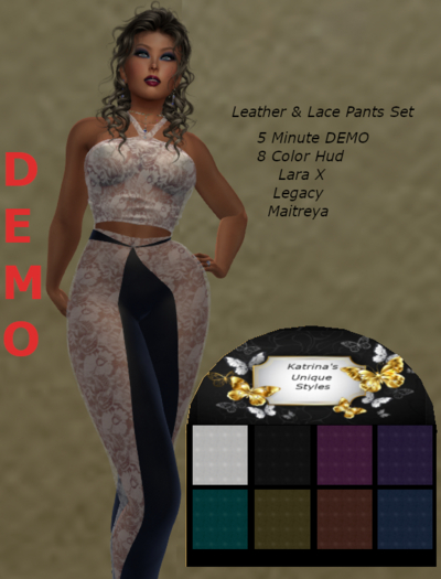 Leather & Lace Pants Set-- Add Me-DEMO
