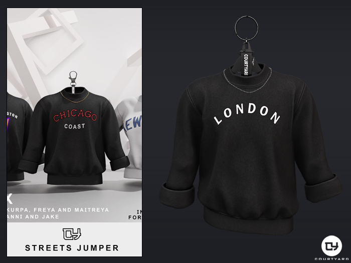 '' COURTYARD '' STREETS JUMPER - LONDON BLACK