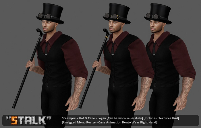 Steampunk Hat & Cane - Logan