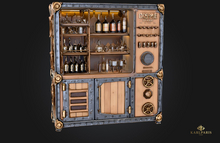 Steampunk Liquor Cabinet Furniture – Vintage Bar Decor Set
