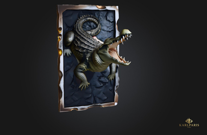 Crocodile Wall Art Painting – Exotic Wildlife Decor