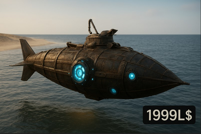 Steampunk DeepSea Cruiser – Mesh Submarine (Second Life)