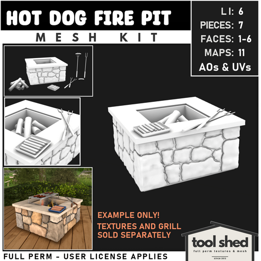 Tool Shed - Hot Dog Fire Pit Mesh Kit 