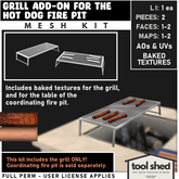 Tool Shed - Grill Add-On for Hot Dog Fire Pit Mesh Kit 