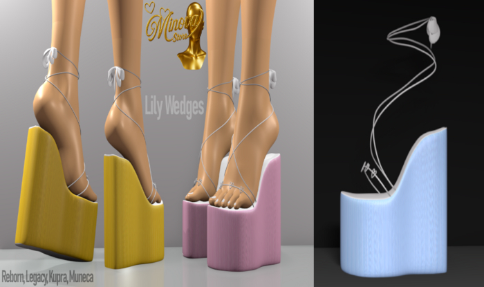 .:Minova:. Light Blue Lily Wedges