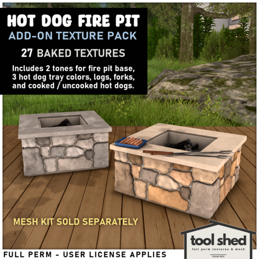 Tool Shed - Hot Dog Fire Pit Add-On Textures 