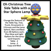 Oh Christmas Tree Side Table w/ Star Lamp - Ever Green