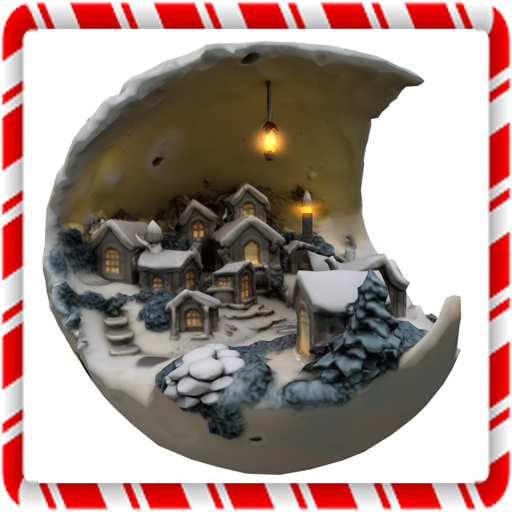 Moonlit Village Scene