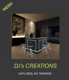 CORNER BAR & STOOLS WINE BOTTLES PBR TEXTURES MESH
