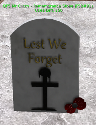 DFS Mr Clicky - Remembrance Stone (FSB#91) UL: 250