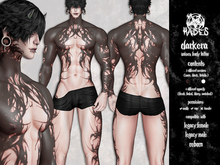 [Hades] Darkera Unisex Full Body Tattoo (Worn/Black/Tintable)