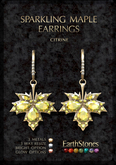 EarthStones Sparkling Maple Earrings ~ Citrine