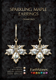 EarthStones Sparkling Maple Earrings ~ Diamond