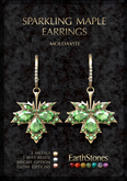 EarthStones Sparkling Maple Earrings ~ Moldavite