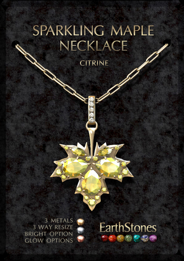 EarthStones Sparkling Maple Necklace ~ Citrine