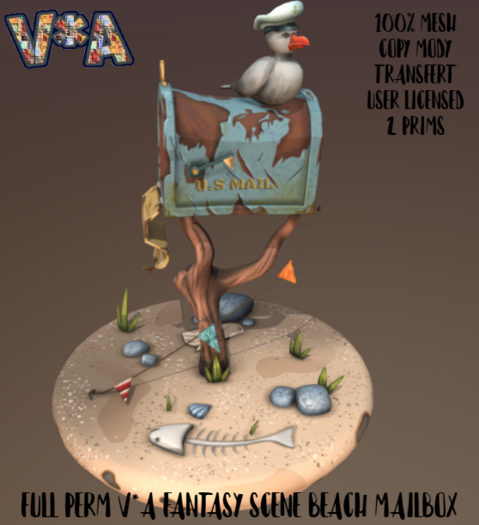 FULL PERM V*A FANTASY SCENE BEACH MAILBOX