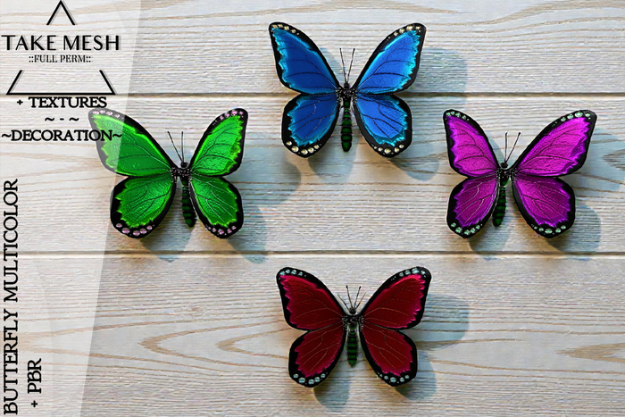 ! TakeMesh - BUTTERFLY MULTICOLOR + PBR
