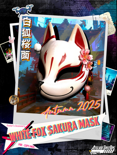 [ Atelier SpecOps ] White Fox Sakura Mask