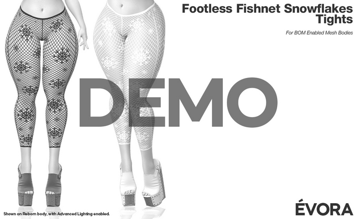 EVORA - Footless Fishnet Snowflakes Tights (Demos)