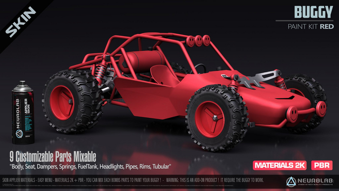 BUGGY CAR (SKIN APPLIER RED + PBR) [Neurolab Inc.]