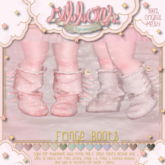 {Ribbons} Fringe Boots - Beige {Box}